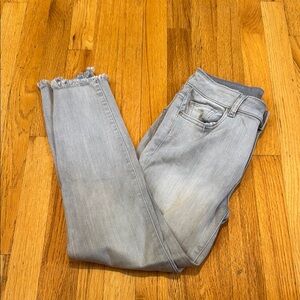 DL1961 Stylish Gray Florence Cropped Mid Rise Instascuplt Skinny Jeans Womens 28